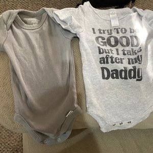 Newborn size gray onesies